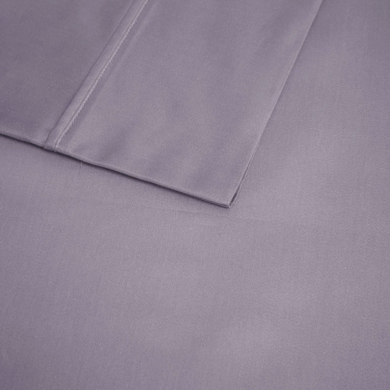 600 Thread Count Cooling Cotton Blend 4 PC Sheet Set, Purple, King Sheet Set with 3 Additional Pieces