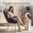 Plush Velvet Upholstered Armchair with Metal Legs-1684486189