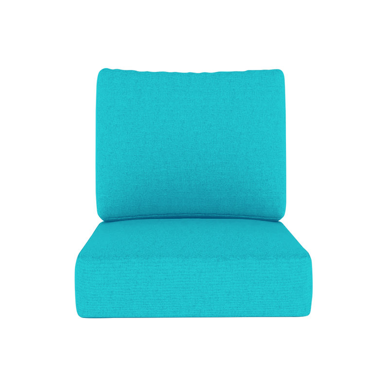 Coussin de dossier extérieur, Turquoise, 25 po x 25 po