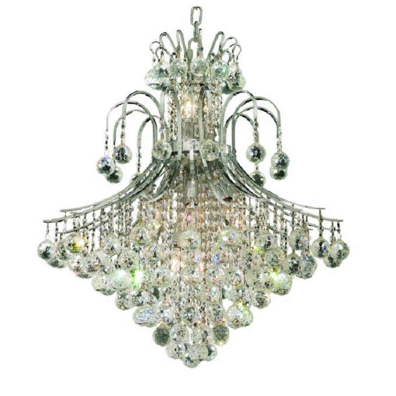 Stoller 15 - Light Dimmable Tiered Chandelier, Chrome, Royal Cut