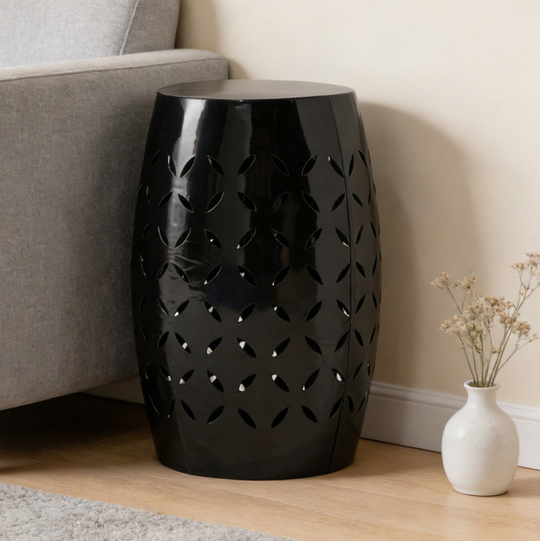 12" Accent Side Table, Black