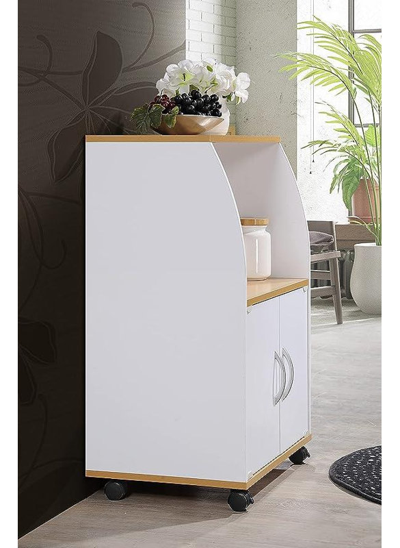 Mikhel Wood Kitchen Island, White