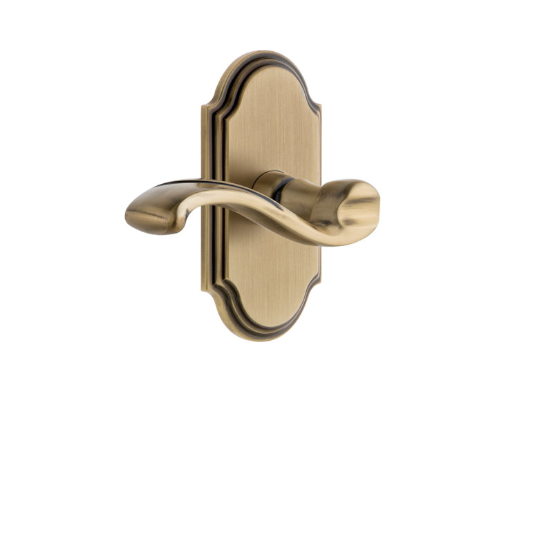 Plaque de passage Grandeur avec levier Portofino, 2-3/4", Laiton rétro, Droitier