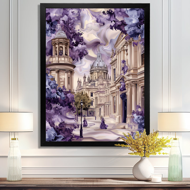 Oxford University In England I - Royaume-Uni, art mural, Single Picture Framed Print without Mat, Black, H 20 po x l 12 po