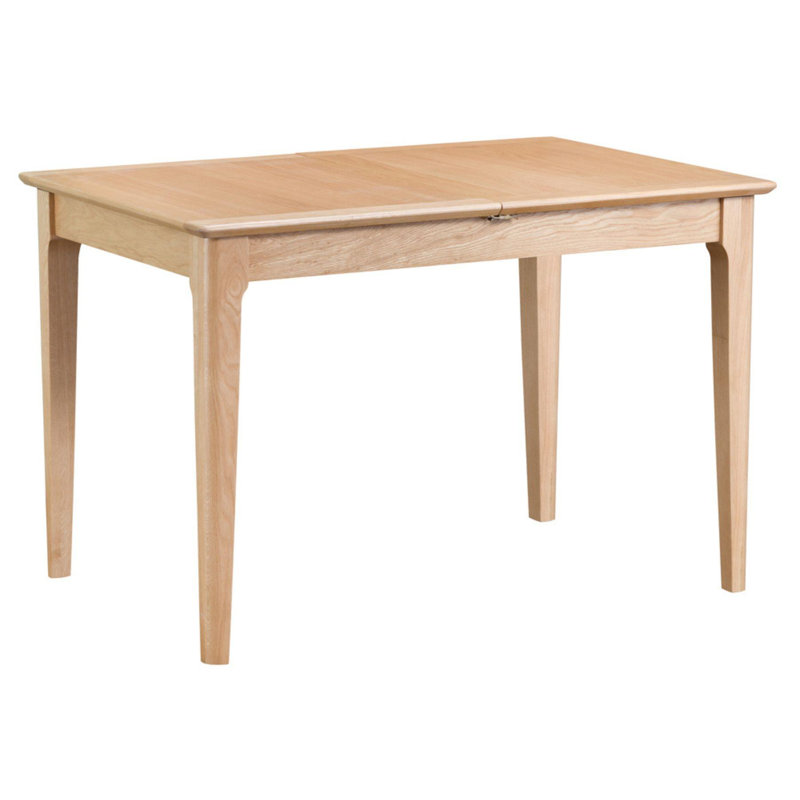 Arndt Fully Assembled Rectangular 120cm Solid Wood with Oak Veneer Extending Dining Table
