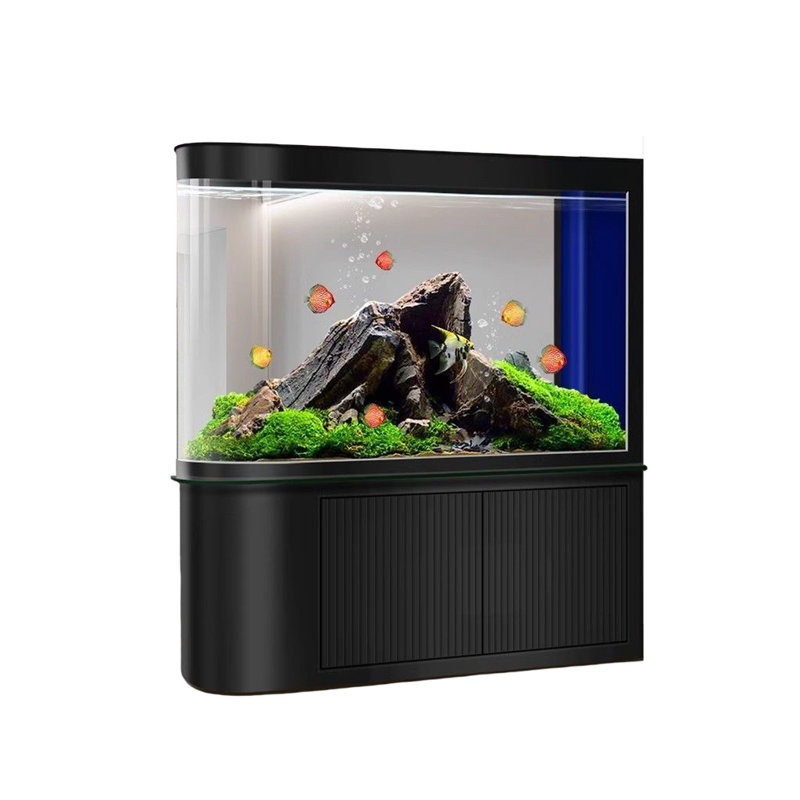 Aquarium noir semi-circulaire écologique noir, H 59 po x l 15,7 po x P 59 po