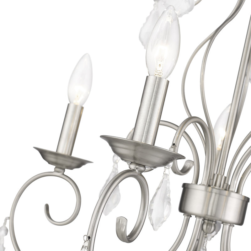 Dockray Dimmable Classic / Traditional Chandelier, Brushed Nickel, 3