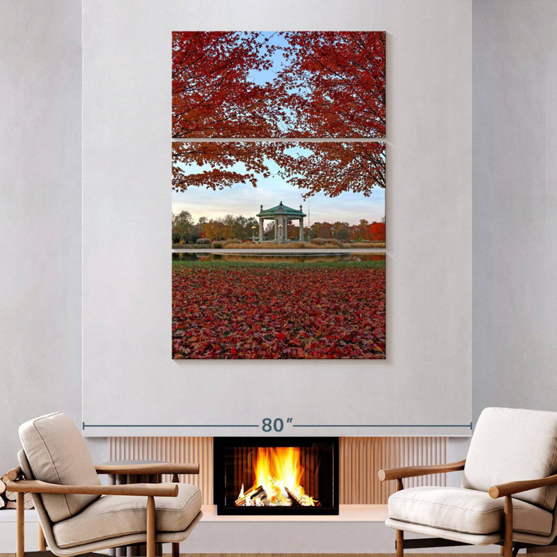 Alvord Forest Park Red Autumn, 74" H x 48" W