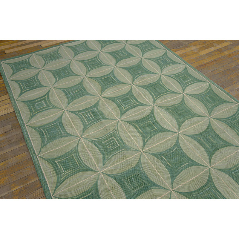 Hand Hooked Wool Geometric Area Rug