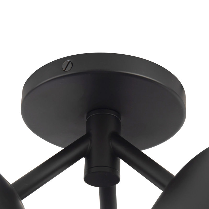 Fosso 17-in Gold Semi-Flush Mount, Matte Black