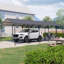 Pavillon de jardin moderne Galvashield avec toit en acier galvanisé et structure thermolaquée.