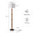 Bamboo-Inspired 62" Floor Lamp With Ivory Linen Shade And Rotary Switch, Includes LED Bulb
