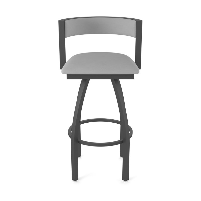 Tabouret Artémis, Nickel anodisé, Tabouret de comptoir (siège d'une hauteur de 25 p, Vinyle - vert kiwi Canter