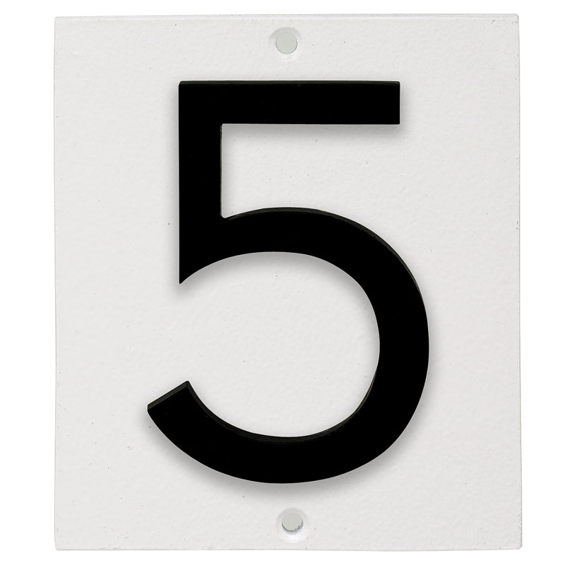 Floating 1-Line Wall Address Plaque, White, Black, Yes