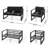 Rust Aluminum 3 Pc Chat , Dark Gray - Cushions For Sociable Patio & Backyard In A Stylish