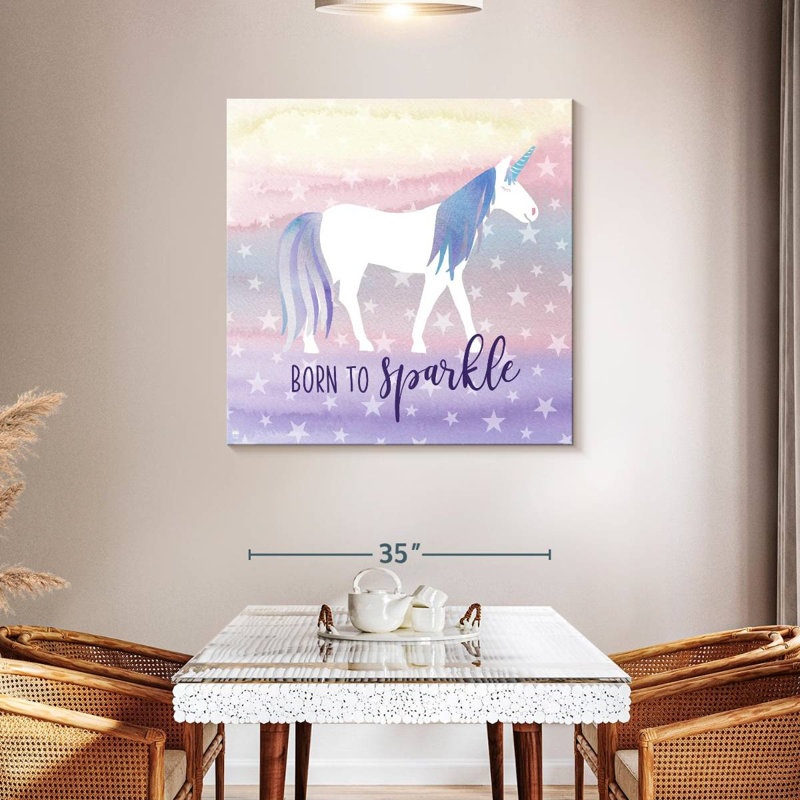 Ashelle licorne étincelle magique, H 39 po x l 39 po