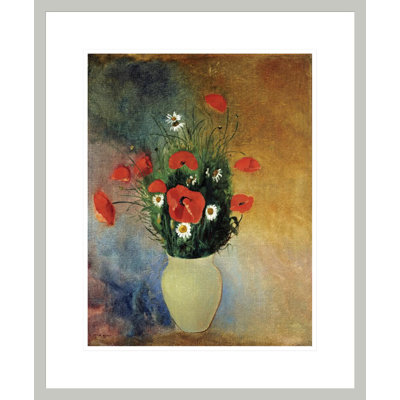 Poppies and Daisies by Odilon Redon -Framed Giclee Print