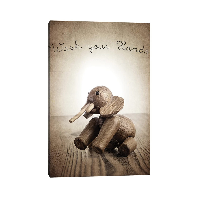 Zooline Elephant Wash Your Hands by Saint And Sailor Studios - Gallery-Wrapped Canvas Giclée on Canvas, Canvas