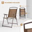 Ensemble de salle à manger en métal pour 4 personnes avec table carrée, chaises pliées et parasol Bendeguz-156640799