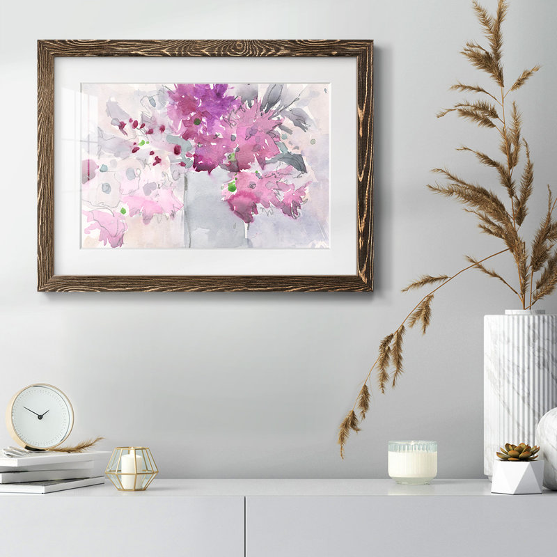 Cadre floral I, impression sur papier, Noyer, H 14 po x l 20 po x P 1,5 po