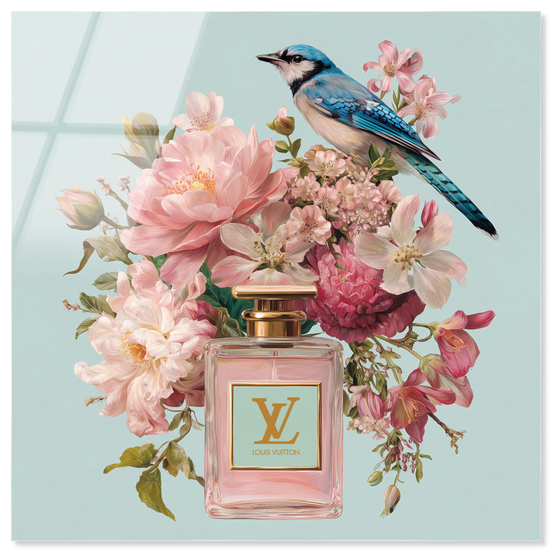 «Bluebird Perfume Bloom Glam» par Art Remedy, H 12 po x l 12 po