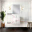 Meuble-lavabo simple blanc lustré 24 po X P 22 po D, comptoir en marbre de culture, 18 po Ensemble miroir et robinet