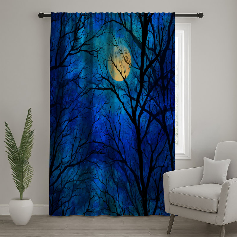 Rideaux Moonlit Trees, Transparent, 50" x 80" - 1 Panel