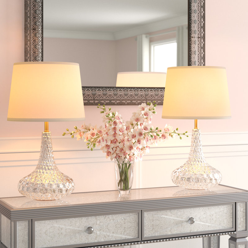 Ensemble de lampes de table transparentes 24 po Fordingbridge