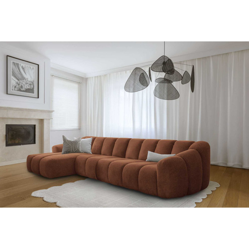 Shell Corner Sofa , Left Hand Facing, 6, Orange