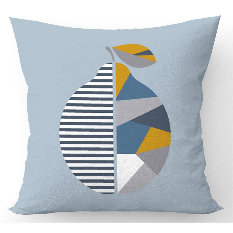 Landrie Lemon Geometric Square Throw Cushion