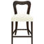 De 2 tabourets de comptoir beige et brun foncé, bois d'hévéa massif naturel, conception moderne épaisse, dossier ergonomique pour plus de confort, tabourets sans accoudoirs, fabriqué à partir de pieds élégants, confort esthétique incurvé,-979689306-979689316
