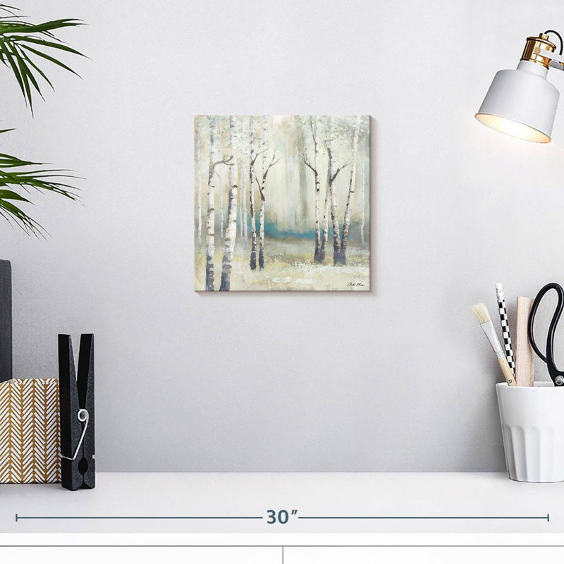 Aquarelle Harnek, bouleau de décembre I, H 10 po x l 10 po