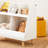 2-Tier Open Bookcase with Feet 5 Cube Toy Storage Display Organizer-459915080