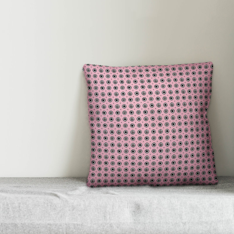 Coussin Pixel, 16 po x 1 po, Rose, Extérieur