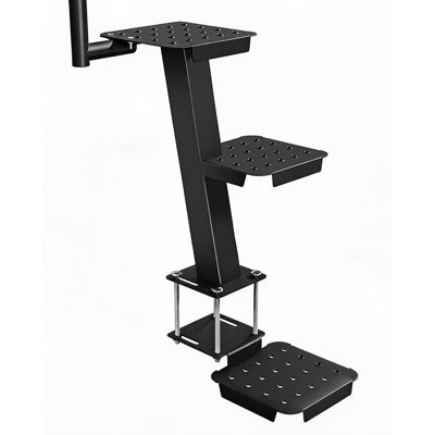 3-Step Boat Trailer Ladder Handrail, Vertical Mount Heavy Duty Steel Boarding Step for Pontoon & Bass Boats
