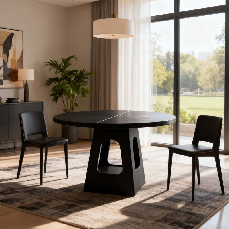 Table de salle à manger ronde, Noir