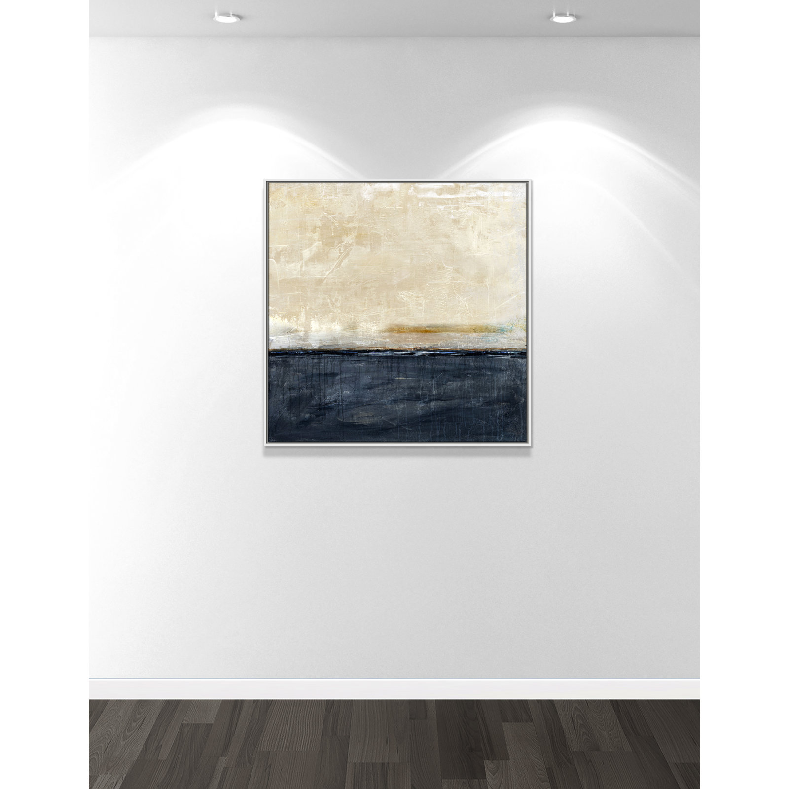 Better Days Navy Print by Denise Brown, 37.5" H x 37.5" W, White