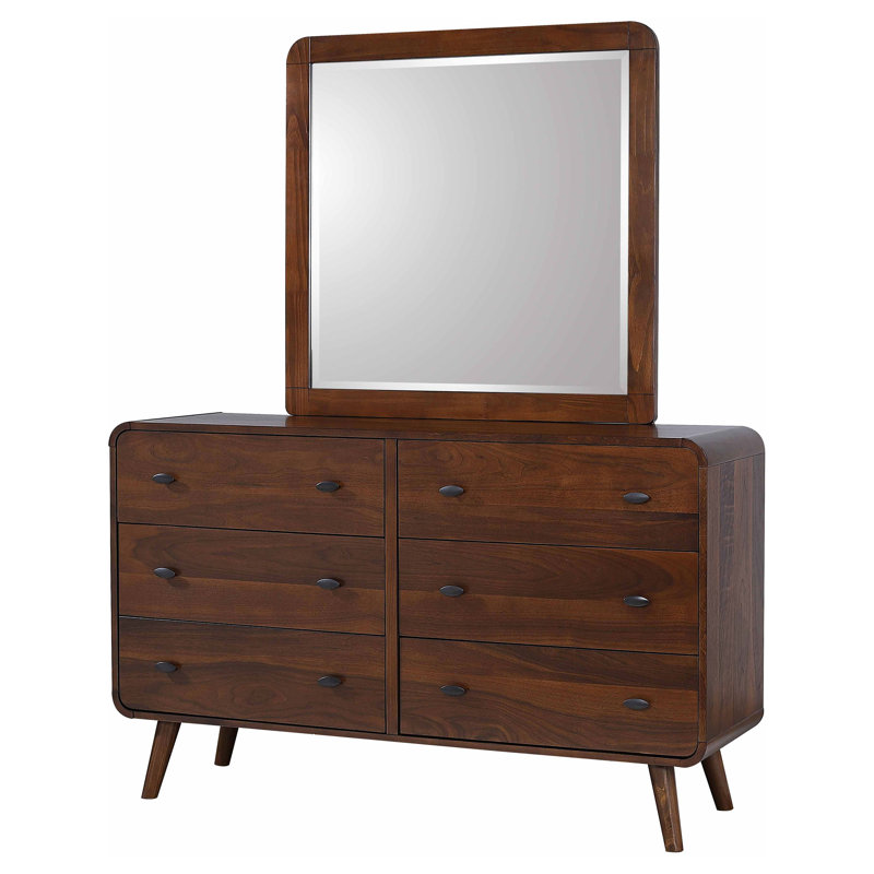 Commode 6 tiroirs avec miroir Kegan
