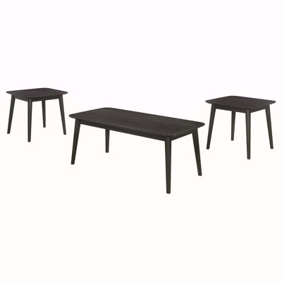 Bivens Black 3-piece Rectangular Coffee Table Set