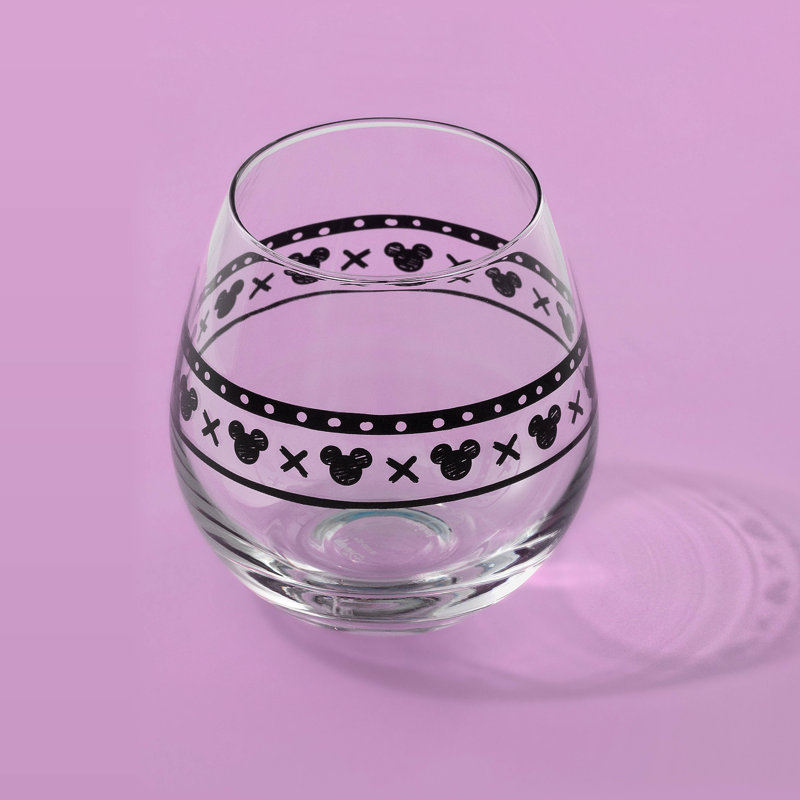 JoyJolt Disney Geo 15 oz. Stemless Wine Glass