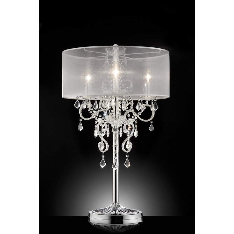 Lampe de table argentée 35 po