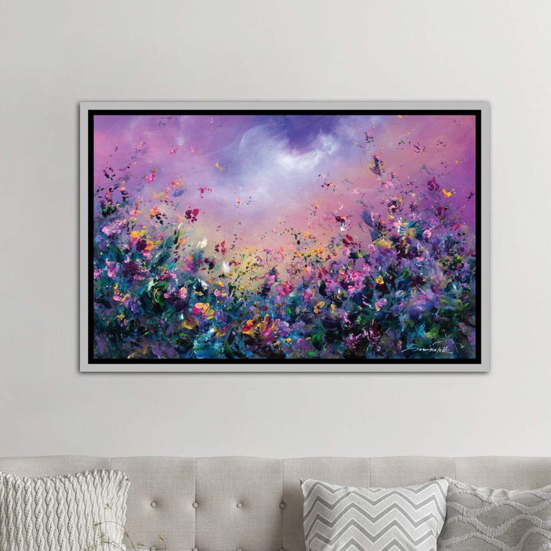 « arc-en-ciel » par jaanika talts-impression sur image, H 32 po x l 48 po x P 1,5 po, Toile avec cadre argenté