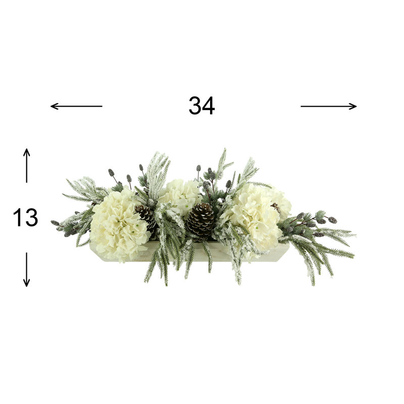 Racine Polysilk Hydrangea Arrangement in Planter