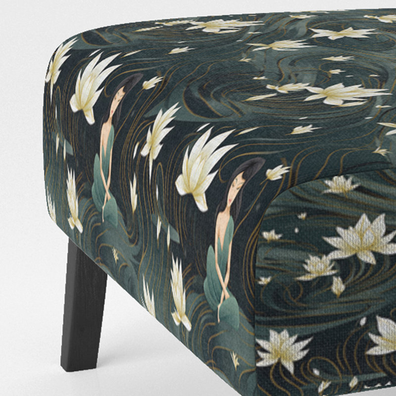 Rustic Victorian Brocade Victorian Motif - Chaise d'appoint de chalet rembourrée à motif floral