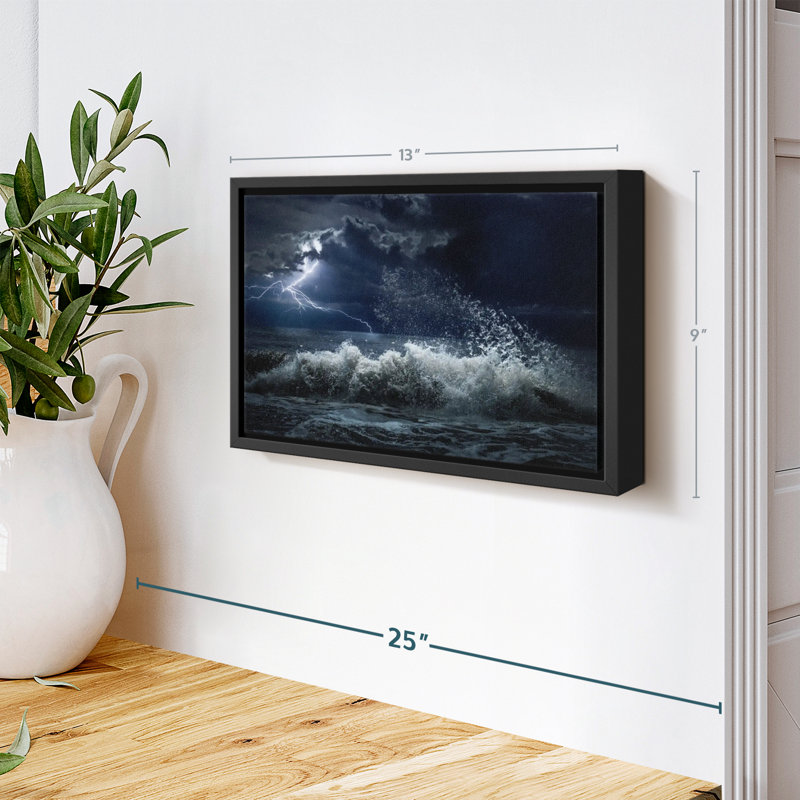 Plage «Seascape Lightning Storm Wall Art», H 9 po x l 13 po