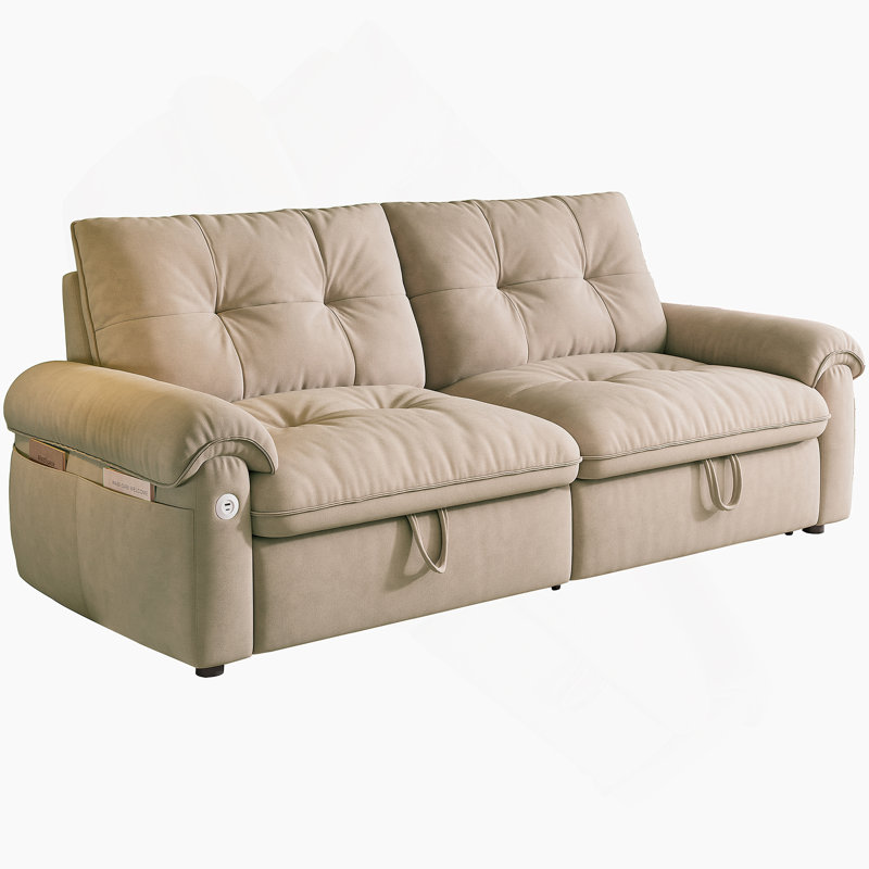 77-Inch Convertible Sofa Bed With Modern Velvet Upholstery, 2-In-1 Design For Sitting And Sleeping In Multiple Rooms., Brown