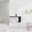 Meuble-lavabo de 30 po avec lavabo en céramique et contreplaqué massif - noir, moderne et fiable
