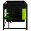 Structure de lit de style moderne, lit mezzanine en bois avec bureau, garde-robe ouverte et lumière RVB-84030233