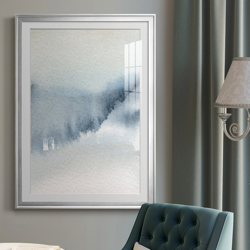 Summer Rain II - peinture encadrée, Argent, H 26,5 po x l 36,5 po x P 1,5 po