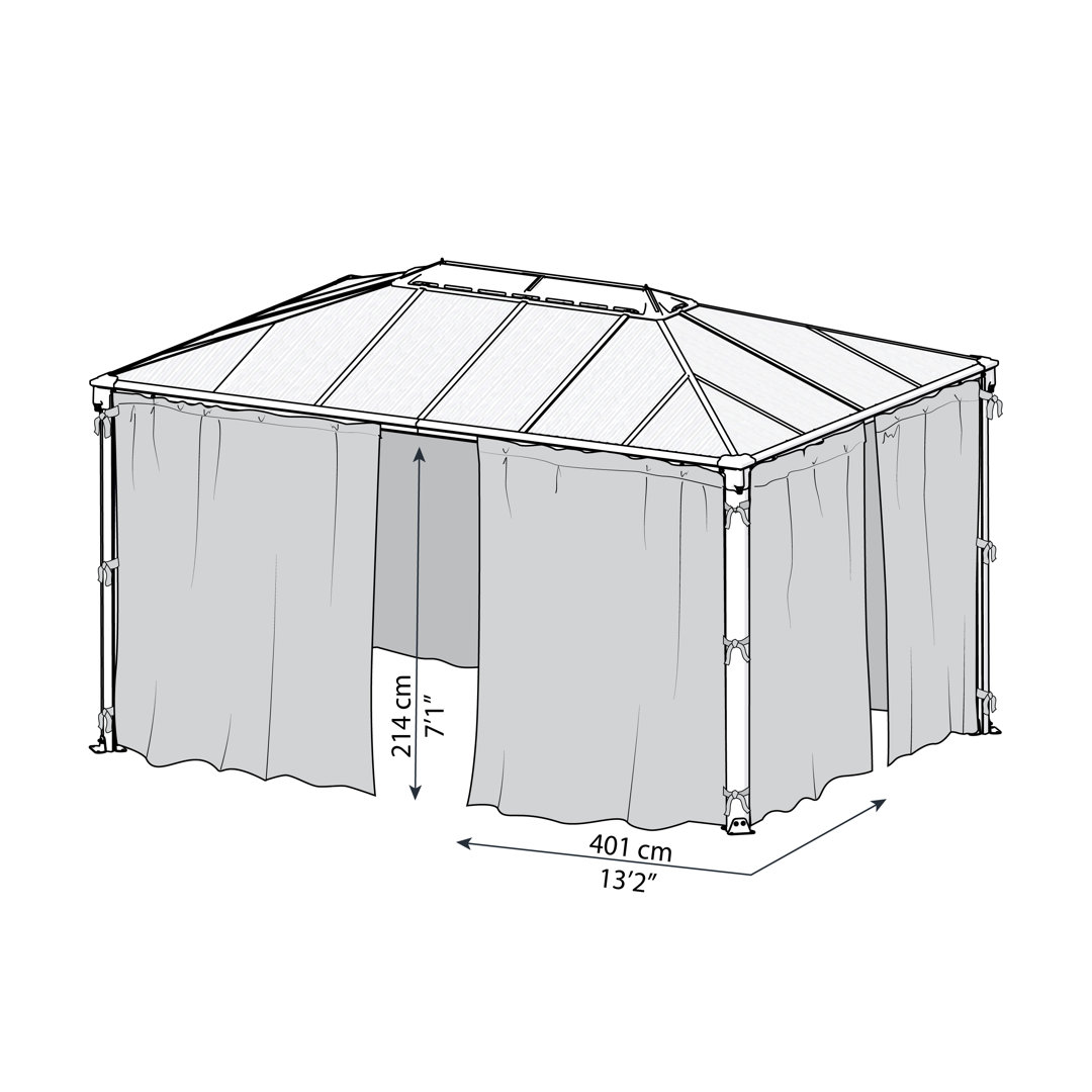 Pavillon Vorhangset Dallas 4300 Grau 401x217cm